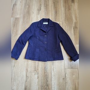 Womens MAX MARA ITALY Fuzzy Coat Jacket Wool Mohair Purple US 10 UK 12